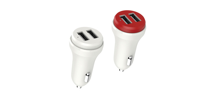 雙USB2.4A塑膠車(chē)載充電器SN-189-2U