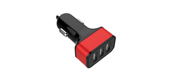 三口鋁合金車(chē)載充電器SN-155-03