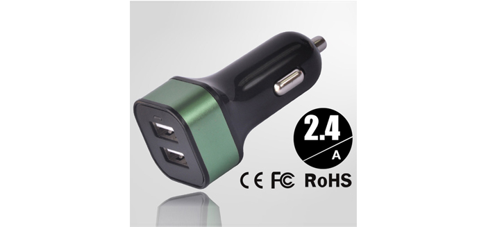 2.4A雙口塑膠車(chē)載充電器SN-143-04